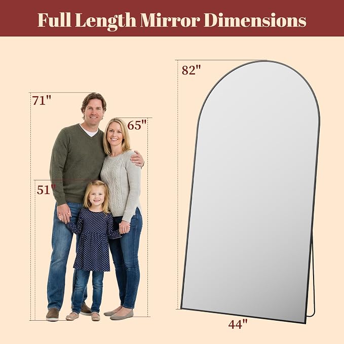 Suidia 82"x44" Arched Full Length Mirror