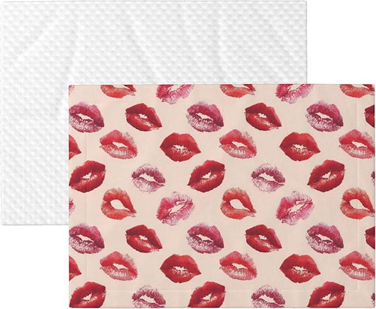 Waterproof Dog Blanket Soft Pet Blanket for Puppy Cat, Fleece Cat Throw Blankets for Furniture Bed Couch Sofa Reversible - Lips Kiss 2
