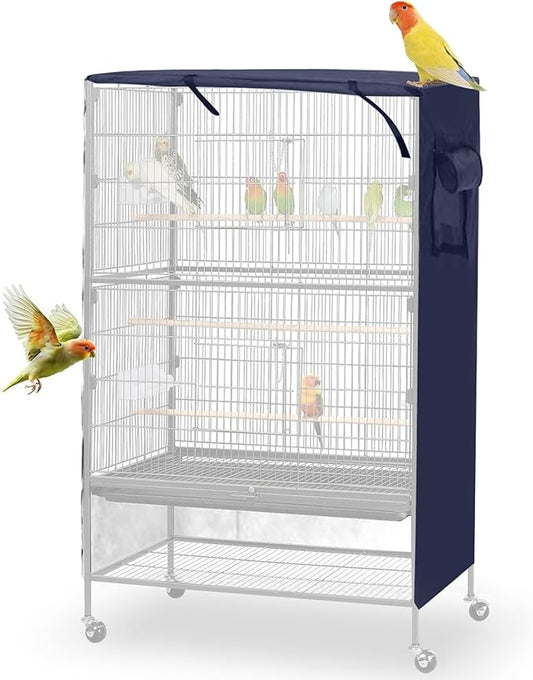 Bird Cage Cover, Large Birds Cage Covers for Night, Birds Cover for Cage with Adjustable Front Curtain, Blackout & Breathable Birdcage Covers for Parrot, Small Animals(Not Include Bird Cage)