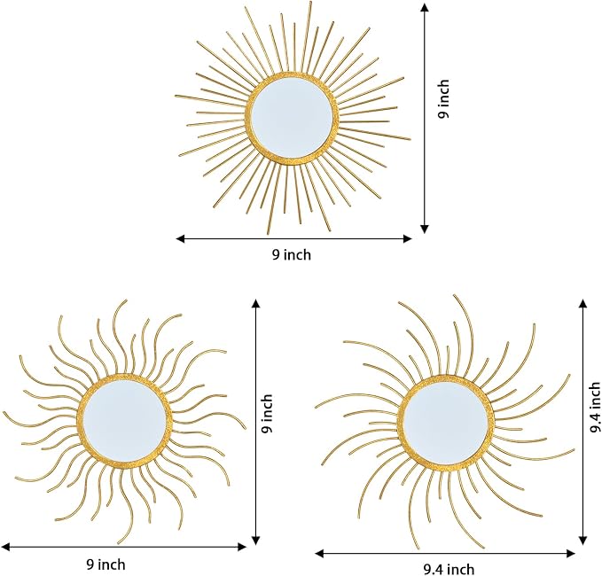 Mirror Decor Sunburst Mirrors Metal Sun Mirror Wall Decor Wall Mirror Home