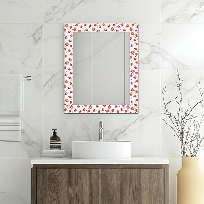 HOMETITUTE Wallpaper Border Peel and Stick Wall Border Strawberry Fruit Theme