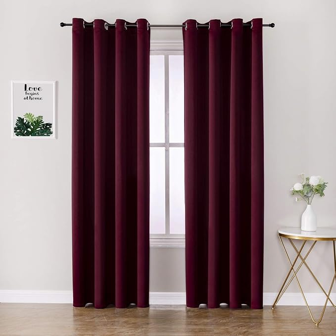ChrisDowa Blackout Curtains 120 Inches Long 2 Panels Set