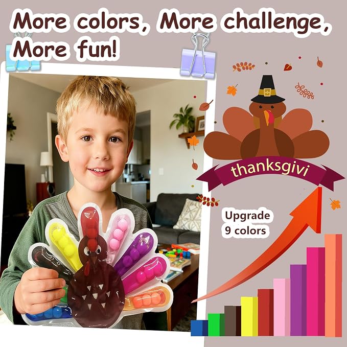 Color Sorting Toys, Squeeze Sensory Fidget Toys for Toddlers, Fine Motor Skills Sensory Toy, Montessori Learning Toys for Preschool Learning, Sensory Activity Toy for Kids 3+ & Adults