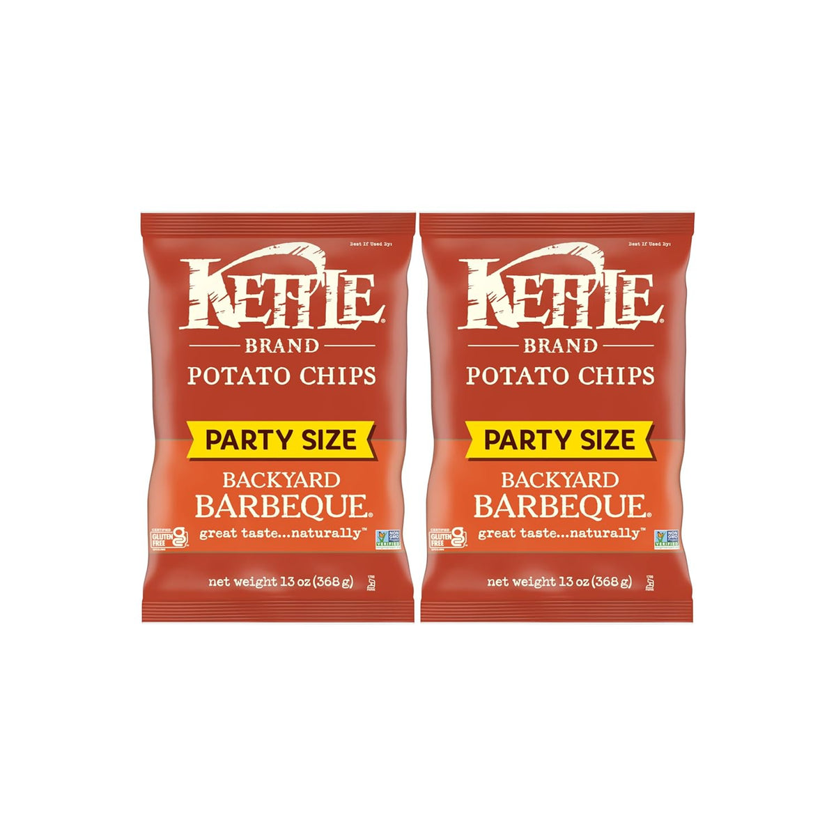 Kettle Brand Potato Chips, Backyard Barbeque Kettle Chips, Party Size, 13 Oz