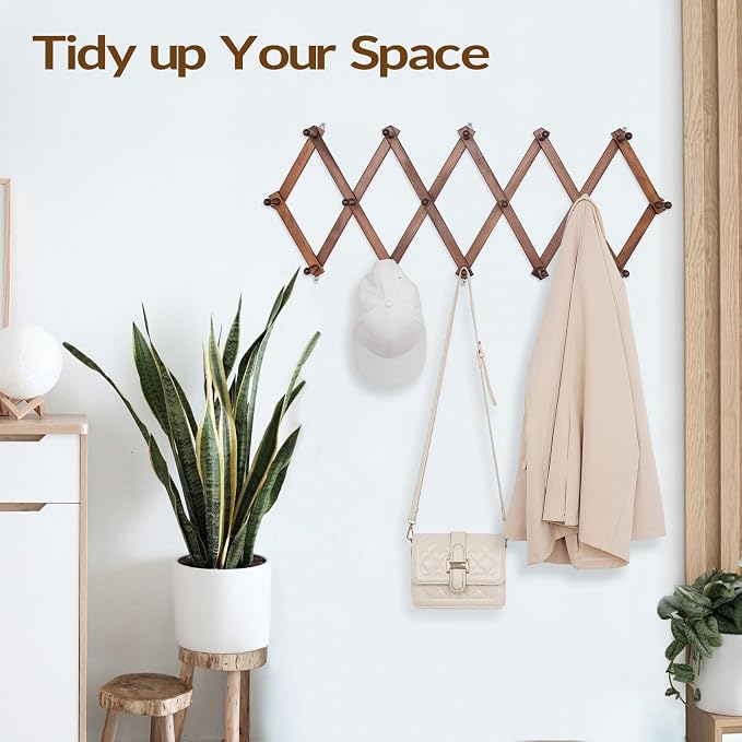 SCUNDA Hat Rack for Wall, Expandable Wall Hat Holder