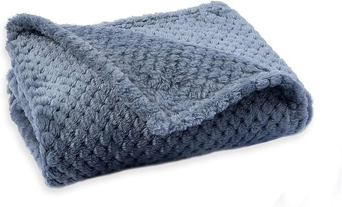 Pet Blanket Warm Soft Dog Blankets Washable Cat Throw Blankets Sofa Bed Couch Furniture Protector Cover for Small Medium Large Dogs Cats, Blue, 16" x 24"