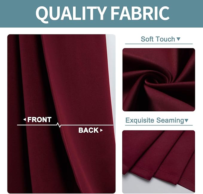 ChrisDowa Blackout Curtains 120 Inches Long 2 Panels Set
