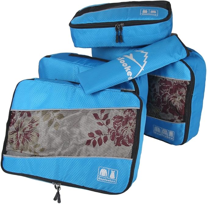 5 Set Packing Cubes for Travel Large Suitcase Luggage Organizer Bags Travel Accessories Vacation 4 Cubes 1 Laundry Pouch Bag