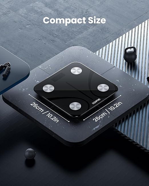 RENPHO Bluetooth Body Fat Scale, Digital Weight Scale Bathroom Smart Body Composition Analyzer Wireless BMI Compact Scale Health Monitor with Smartphone APP, 396 lbs