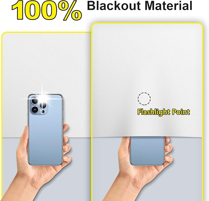 FADOTY Cuttable Blackout Shades Fabric Sheet, Portable 100% Black Out Window