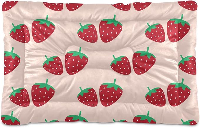 Pet Bed Strawberry Fruit Dog Bed Mat Absorbing Non Slip Pad Pet Sleeping Mat for Small, Medium, and Large Dogs Puppy Cat 36 in x 24 in