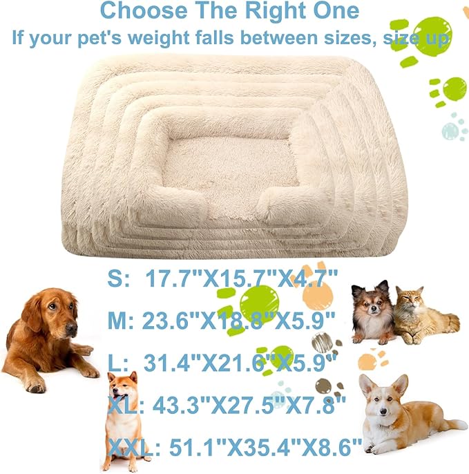 Dog Beds Large Sized dog Orthopedic, Sofa Dog Bed with Waterproof Lining and Nonskid Bottom, Rectangle Washable Dog Bed for Medium Small Dogs and Cats Comfortable ( Color : Brown3 , Size : 51 x 35" )