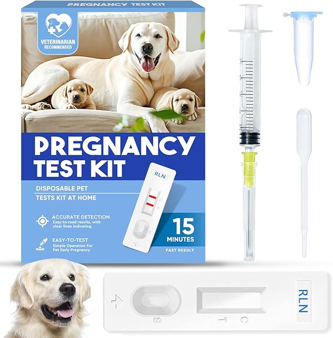 Dog Pregnancy Test Kit at Home, Accurate and Convenient Dog Pregnancy Test,15 Minute Results Pregnancy Test Strips for Dog & Cat
