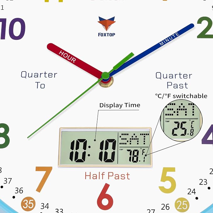 Foxtop Digital and Analog Learning Clock