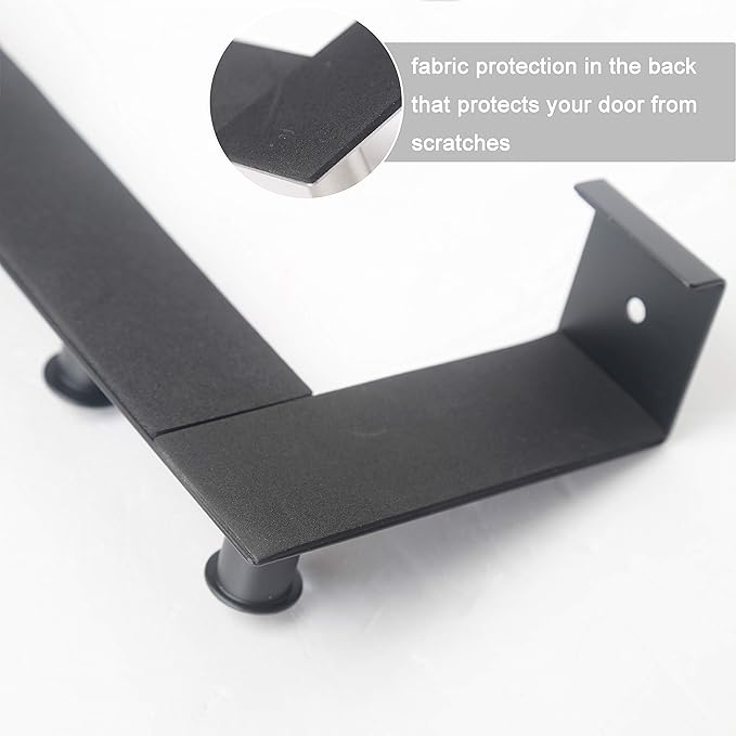 WEBI Over The Door Hooks,Over The Door Towel Rack with 6 Peg Hooks for Hanging,Over Door Hanger Coat Rack for Behind Back of Bathroom,Black,2 Packs