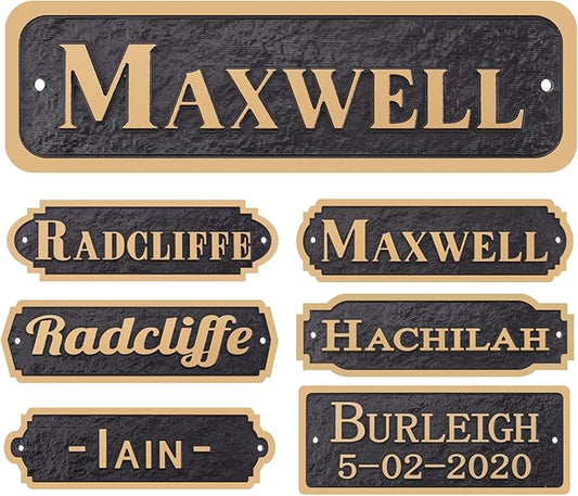 Acrylic Horse Stall Name Plate, 2.4" x 8" Personalized Stall Signs, UV Protected, Custom Pet Name Sign, All Weather Adhesive, Mounting (Rose Gold, Style 3)