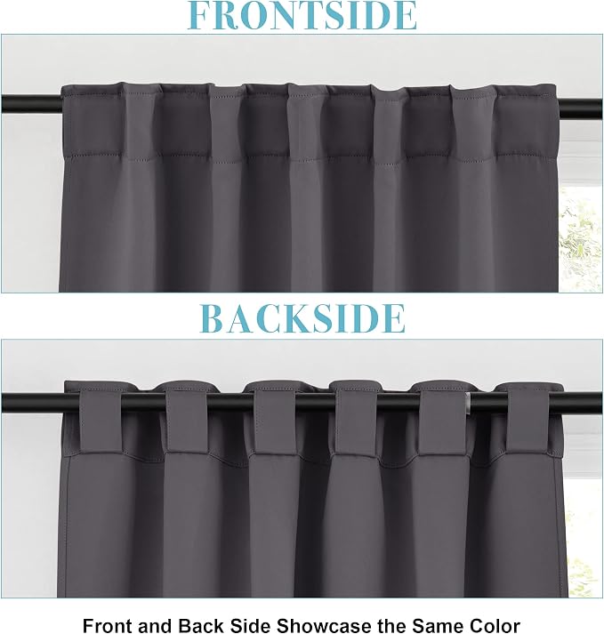 RYB HOME Blackout Curtains 80 inches Long Thermal Insulating Large Window
