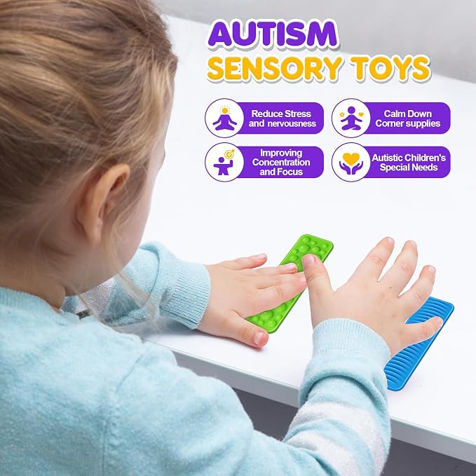 Sensory Fidget Toys Kids Adults: 8 Pack Suction Toys for Autism Calming | Sensory Stickers for Stress Relief - Fidget Strips for Classroom Office Desk - Special Education Classroom Prizes Must Haves