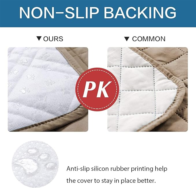 Waterproof Dog Bed Covers for Couch Protection, Water-Resistant Soft Dog Pet Blanket Anti-Slip Dog Blanket for Bed, for Furniture Bed Couch Sofa (Taupe,82x82inch)
