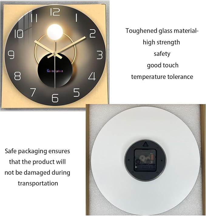 14 Inch Black and Gold Wall Clock