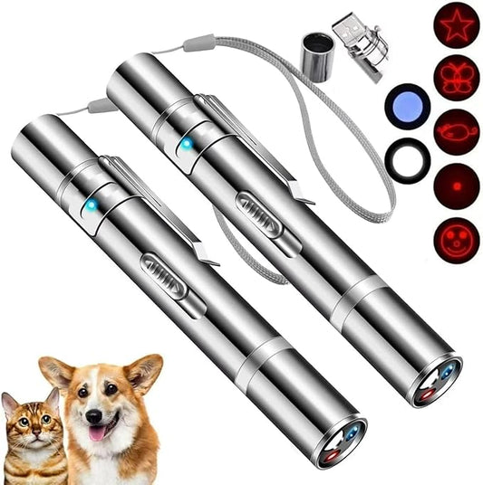 Bird Toy，Bird Laser Pointer, Cat Toys, Cat Laser Toy Pointer with 5 Adjustable Patterns, Dog Laser Toy, USB Recharge Laser, Long Range and 3 Modes Training Chaser Interactive Toy