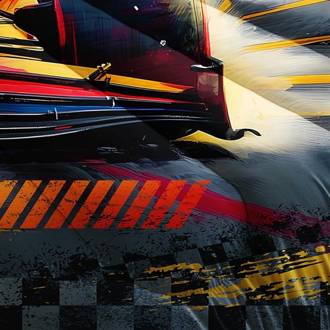 F1 Race Car Comforter Set Twin for Boys，Boys Twin Size Bedding Set Race Car，with 1 Comforter with 2 Pillow Case，F1 Race Car Themed Bedroom Decor