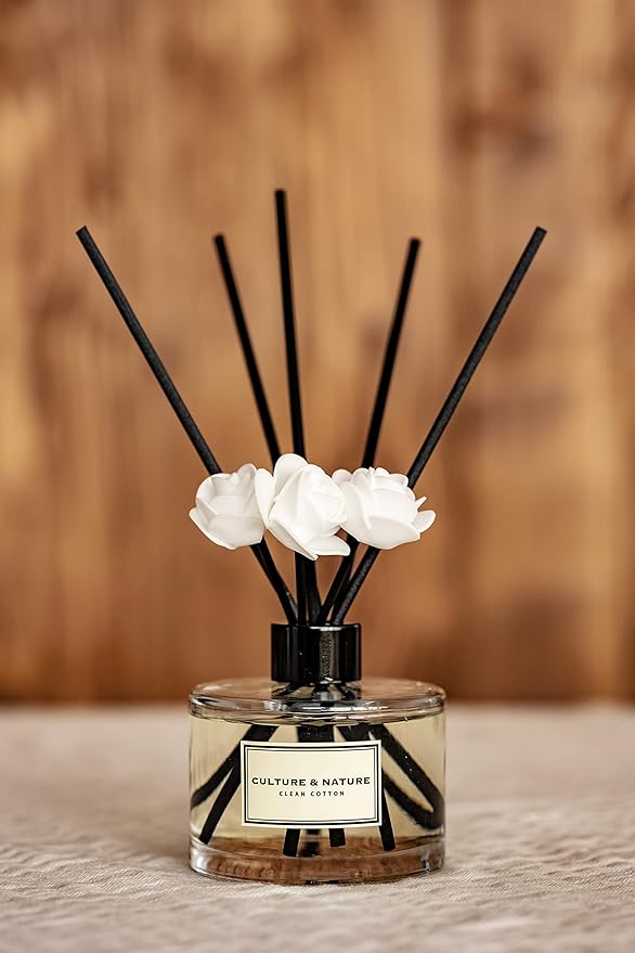CULTURE & NATURE Reed Diffuser Set 6.7oz (200ml) Grapefruit Verbena Scented Diffuser with Sticks Home Fragrance Reed Diffuser for Bathroom Shelf Decor