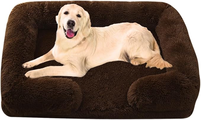 Dog Beds Large Sized dog Orthopedic, Sofa Dog Bed with Waterproof Lining and Nonskid Bottom, Rectangle Washable Dog Bed for Medium Small Dogs and Cats Comfortable ( Color : Brown1 , Size : 51 x 35" )