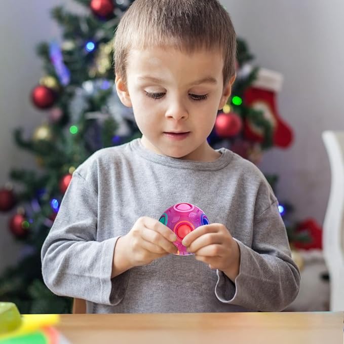 Magic Rainbow Puzzle Ball, Fidget Ball Puzzle Brain Teaser Fidget Toy for Boys & Girls- Birthday Party Easter Valentines Christmas Stocking Stuffers for Kids Teen & Adults(Purple)