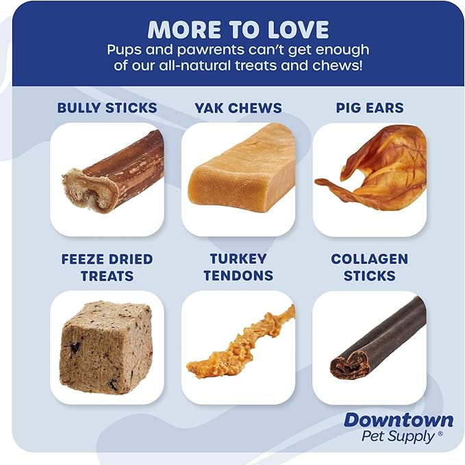 Downtown Pet Supply Jumbo Bully Sticks for Dogs - Natural Beef Chews, Low-Odor & Rawhide-Free, Long Lasting Dog Treats for Aggressive Chewers - Healthy, Safe & Delicious Chews Dogs Love (6" 10 Pack)