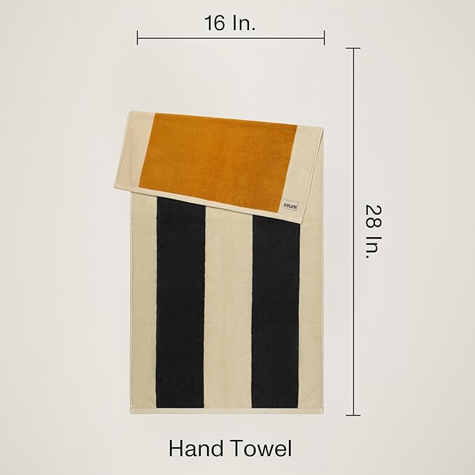 Towels - Ultra Soft, Thick and Plush, Reversible - 2 PC Luxury Hand Towels (16"x 28"), 550 GSM,100% Combed Cotton, Made in Portugal, Perfect for Home and Bathroom,Amber Charcoal-Janus