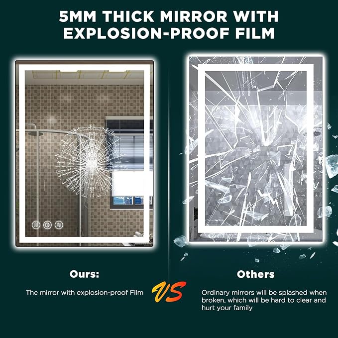 LED Bathroom Mirror 24"x 32"