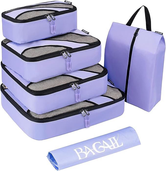 BAGAIL 6 Set Packing Cubes,Travel Luggage Packing Organizers