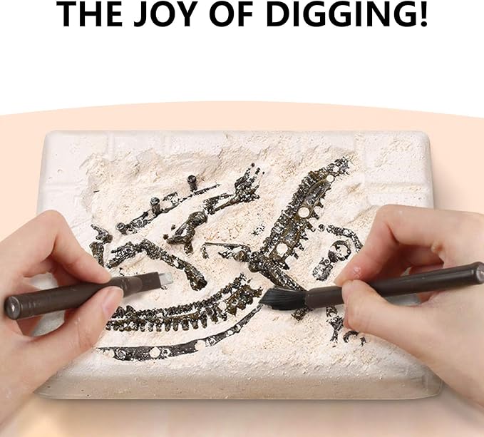 Dinosaur Fossil Digging Kit for Kids, Eggs Excavation Dig Kit, Toys for Kids 5-7 8-12, Great Birthday for Boys and Girls