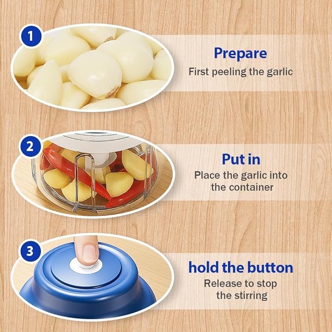 Electric Mini Garlic Chopper Set, 2026 New Small Garlic Chopper Mincer, USB Rechargeable, Wireless Veggie Grinder, Rapidly Garlic Minces Ginger Onion Chili Veggie (Green, 320ml)