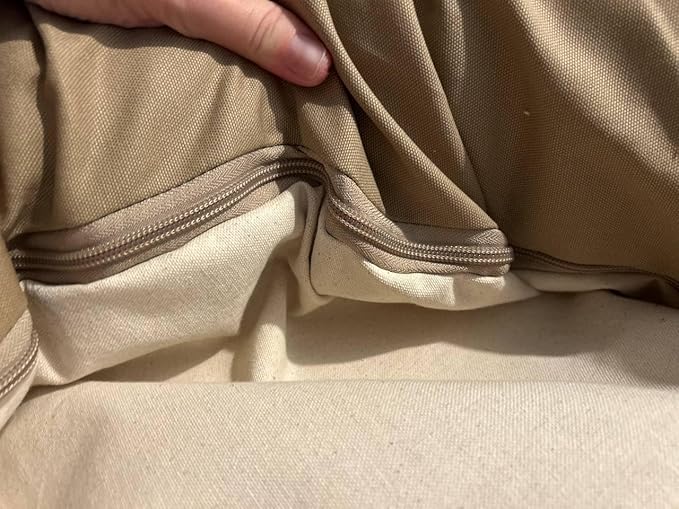 Organic Cotton Canvas Dog Bed: Removable Cover, Natural Fill - Made in USA (Tan, X Small 18" x 6" inches)