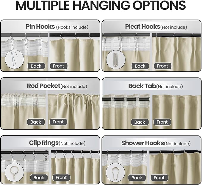 Extra Wide blackout Curtains Soundproof Room Separator