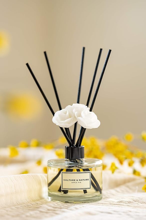 CULTURE & NATURE Reed Diffuser Set 6.7oz (200ml) French Lavender Scented Diffuser with Sticks Home Fragrance Reed Diffuser for Bathroom Shelf Decor