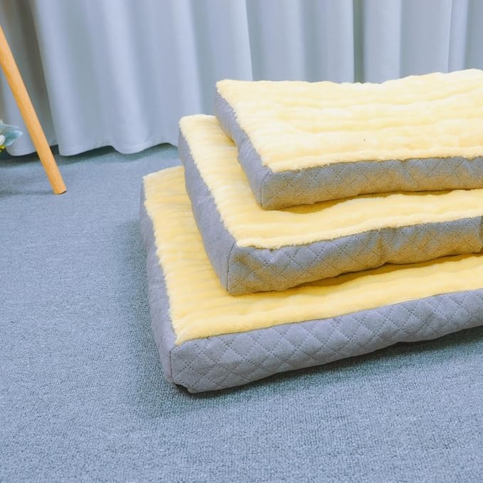 Dog Bed,pet Beds & Furniture,Machine-Washable Cushion for Dogs and Cats,Suitable for Dogs, Floor Furniture Use Yellow L