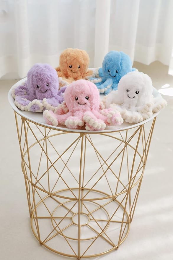Fluffy Octopus Stuffed Animal Hugging Pillow Plush Toys Doll Blue,31.4Inch | Sweet Smile Face | 8 Springy Tentacles | No Loose Parts | Machine-wash | Safe Polyester Fill | Sturdy Stitched | Ideal Gift