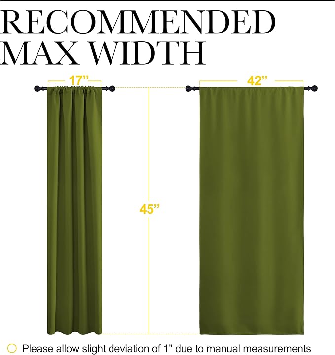 NICETOWN Window Curtains Blackout Drapes, Thermal Insulated Solid Rod Pocket