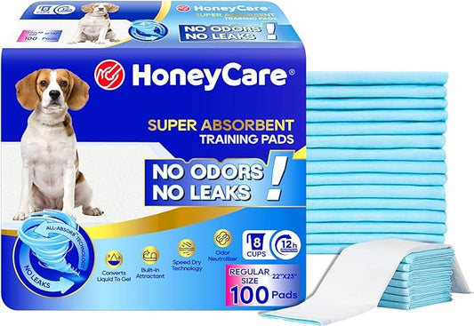 HONEY CARE All-Absorb A07 Bulk Packaging Training Pads, Blue, Large - 22" x 23" 200ct