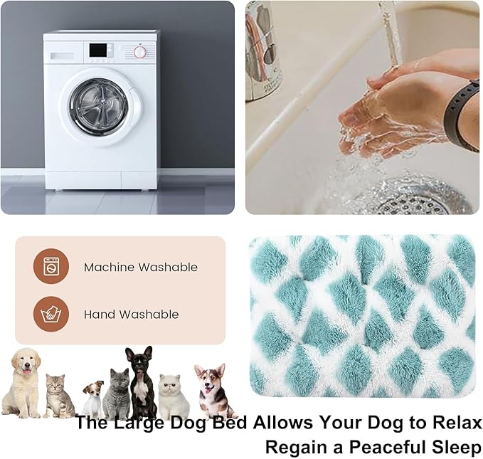 Dog Crate Mat, Dog Bed for Large Dogs, Comfy Fluffy Kennel Pad Anti-Slip for Dog beds & Furniture, Quilted Dog Bed for Pets for Medium/Small Dogs Cats (Color : A1, Size : 25x18)