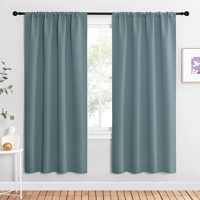 NICETOWN Greyish Blue Blackout Curtains Panels