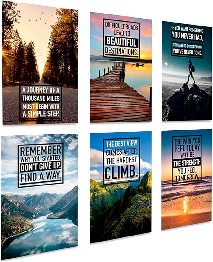 Oversized 17x24 Motivational Posters Set of 6