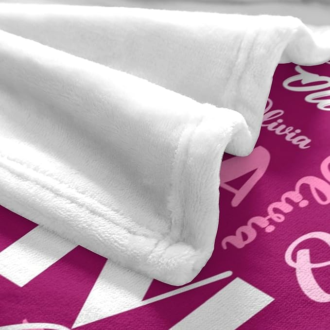 Name Blanket Personalized Blanket for Adult Kids Flannel Customize Throw Blanket Custom (Color 30, 40 x 50 Inches)