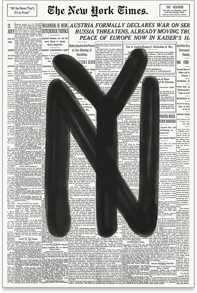 noxozoqm Black and White Newspaper Wall Art Vintage New York City Poster Trendy