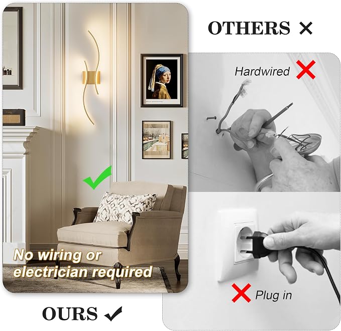 KARTOOSH Battery Operated Wall Sconce