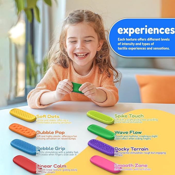 8-Pack Sensory Fidget Toys - Textured Suction Toys for Calming, Anxiety Relief, Classroom & Office Use, Ideal Christmas Stocking Stuffers, Gifts for Kids & Adults