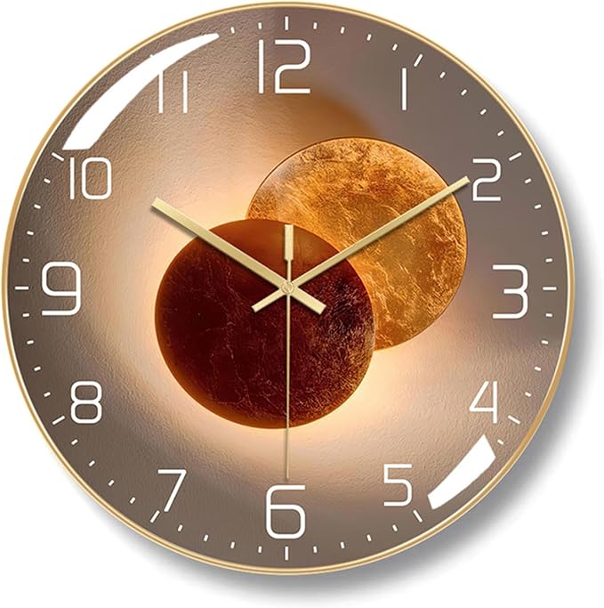 Ergocar Wall Clock, Art Deco Wall Clock, Non-Ticking Silent Modern Metal Wall